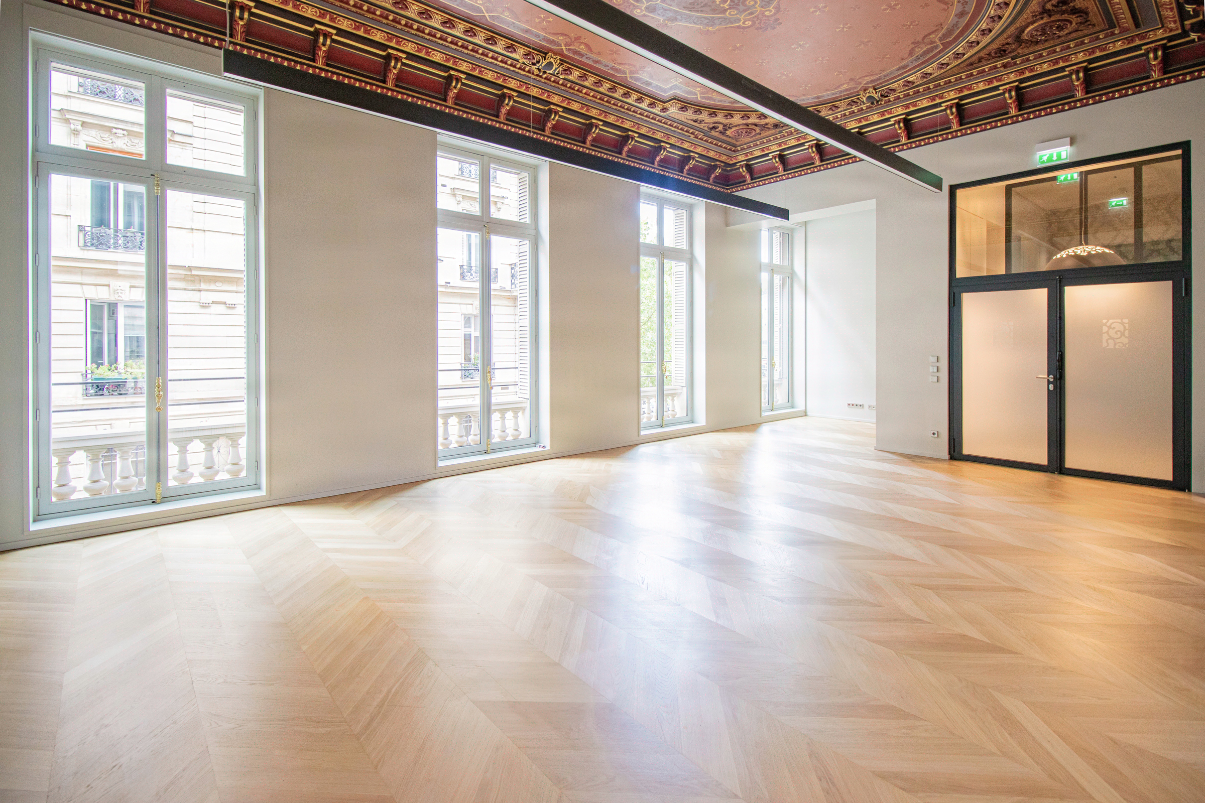 Espace haussmannien Estin Paris, plafond peint